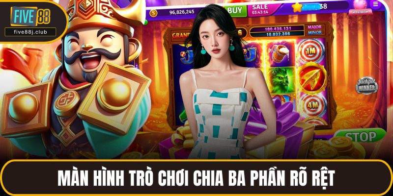 Màn hình trò chơi chia ba phần rõ rệt